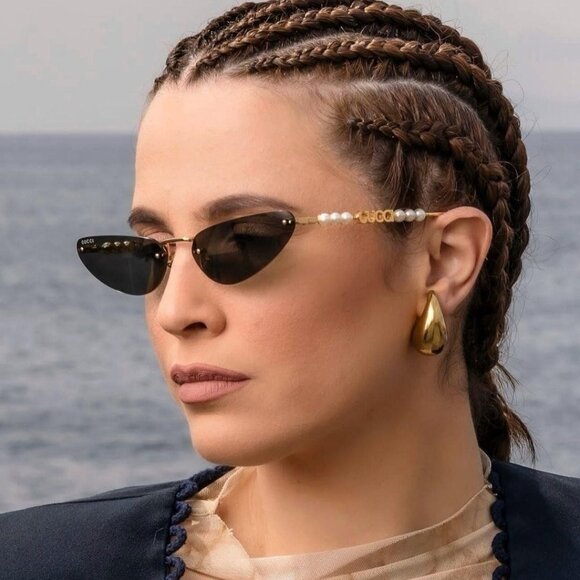 NEW GUCCI SUNGLASSES GOLD WOMEN CAT EYE EYEWEAR GUCCI GG1920S 001 main image 13